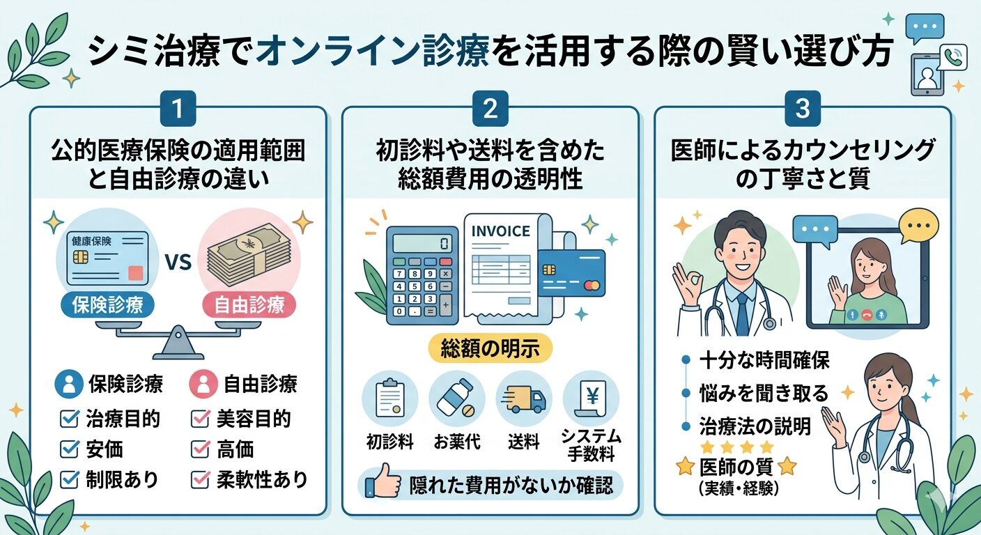 シミ治療でオンライン診療を活用する際の賢い選び方