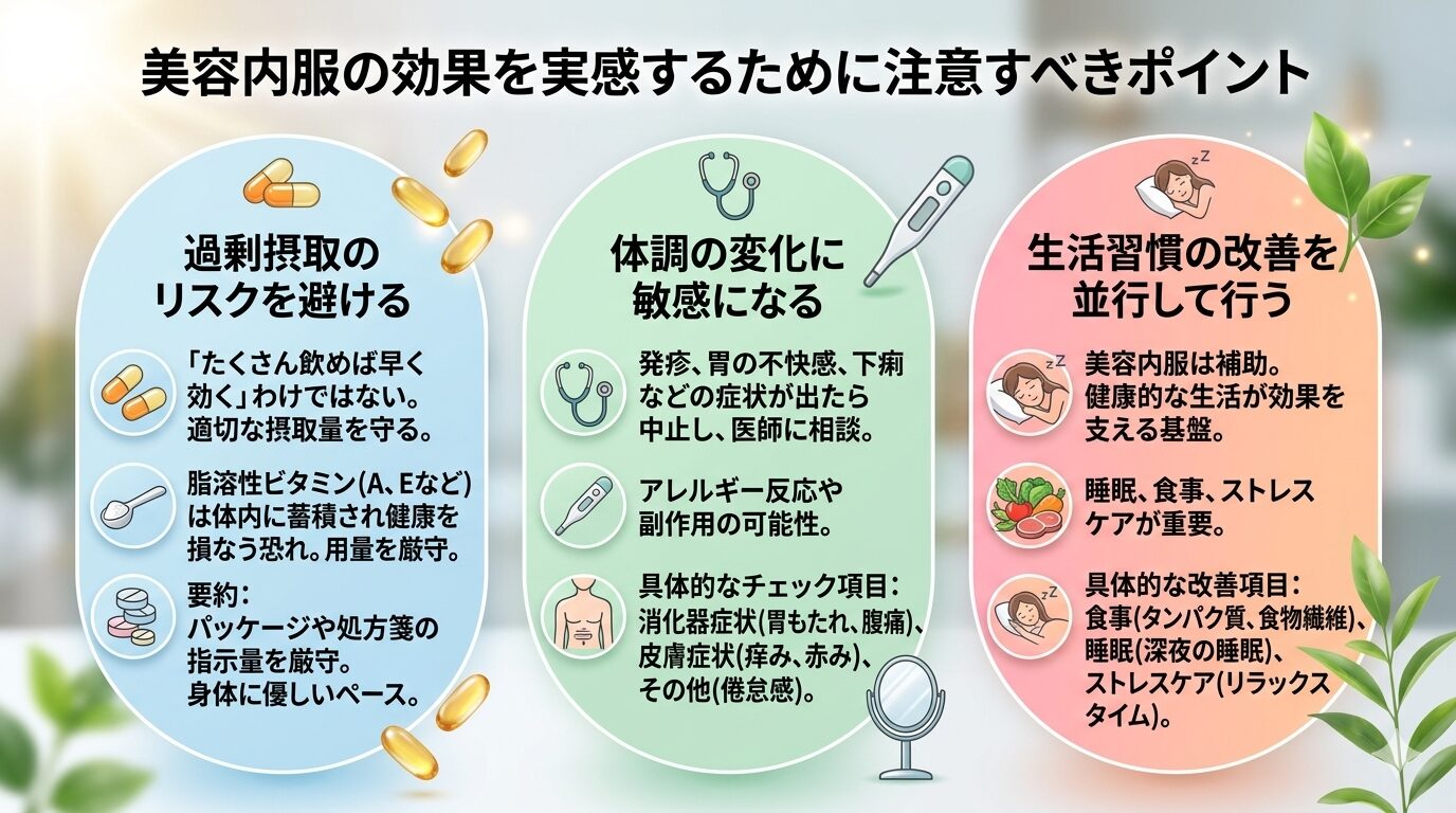 美容内服の効果を実感するために注意すべきポイント