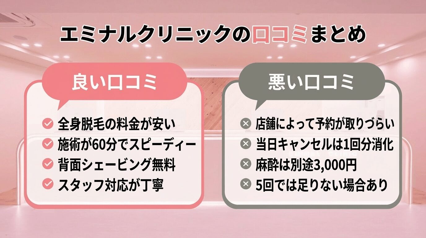 エミナルクリニック 口コミまとめ 