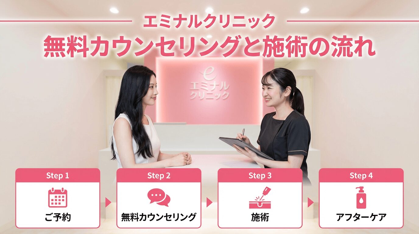 エミナルクリニックの無料カウンセリングと施術の流れ