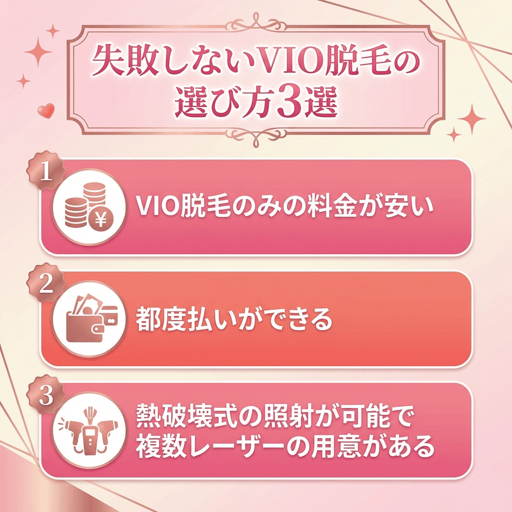 【失敗しない】VIO脱毛ができる医療脱毛クリニックの選び方｜迷ったら3つのポイントで比較しよう