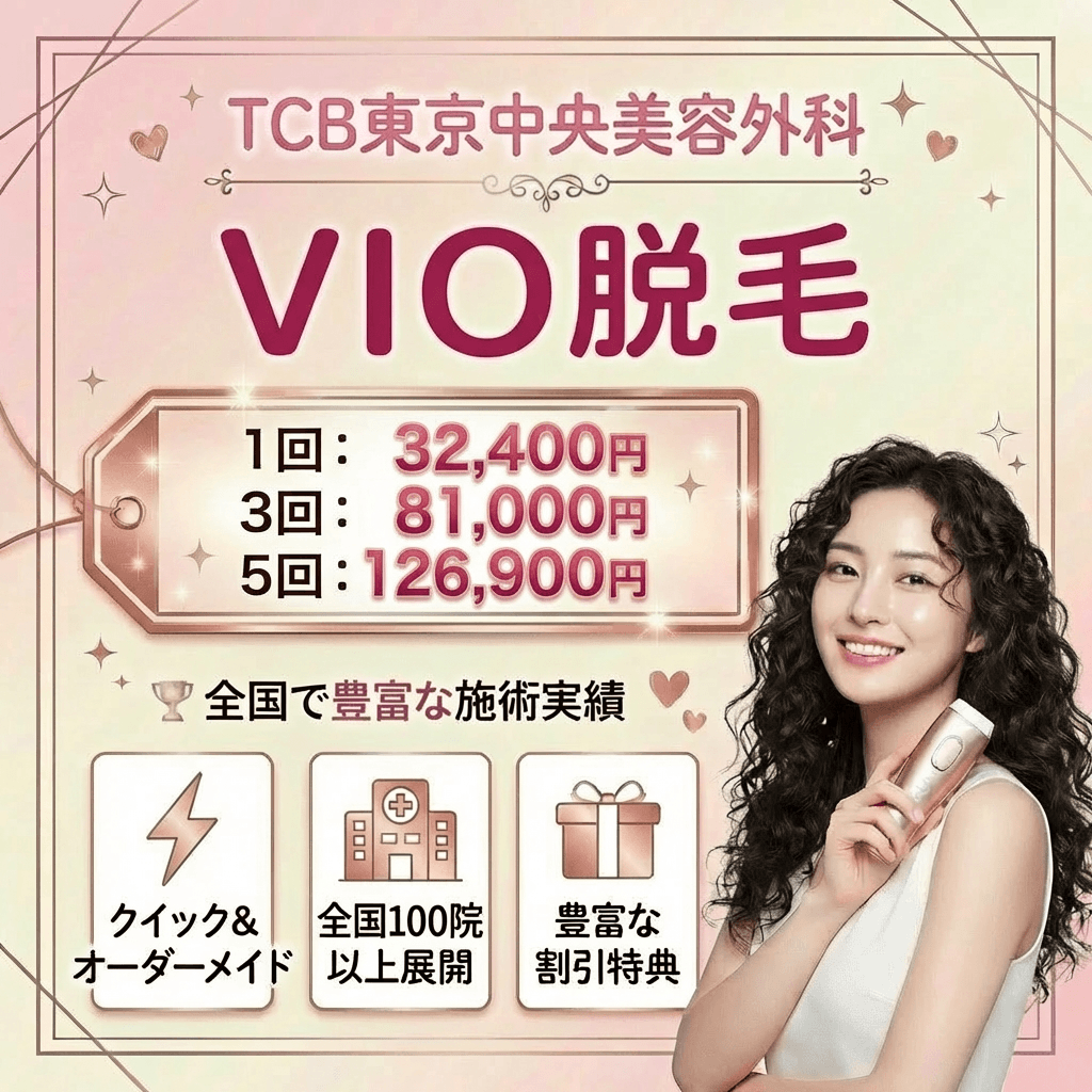 TCB東京中央美容外科｜VIO脱毛のキャンペーンが安い！割引併用で最大60,000円OFF！