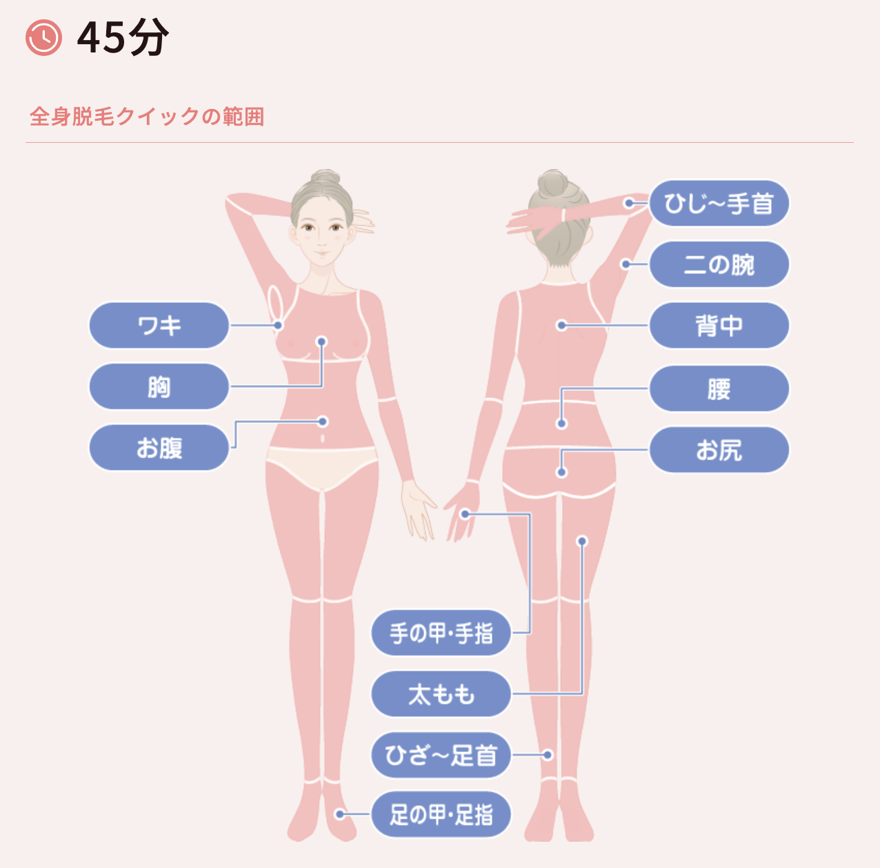 TCBクイック脱毛照射可能範囲