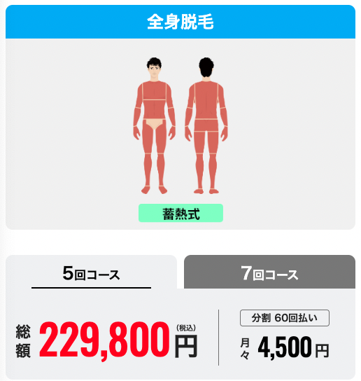メンズリゼ_全身脱毛_5回