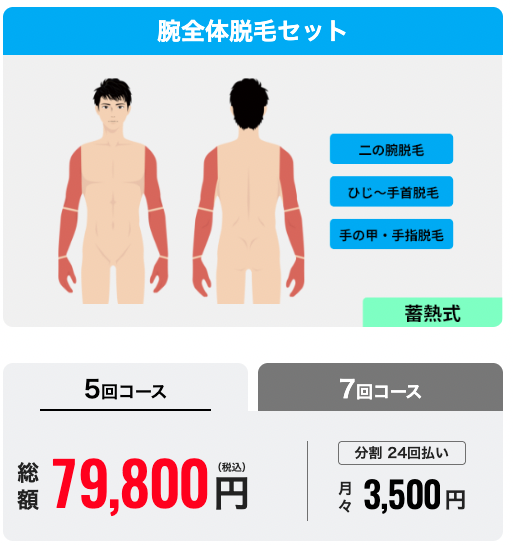 メンズリゼ_腕脱毛