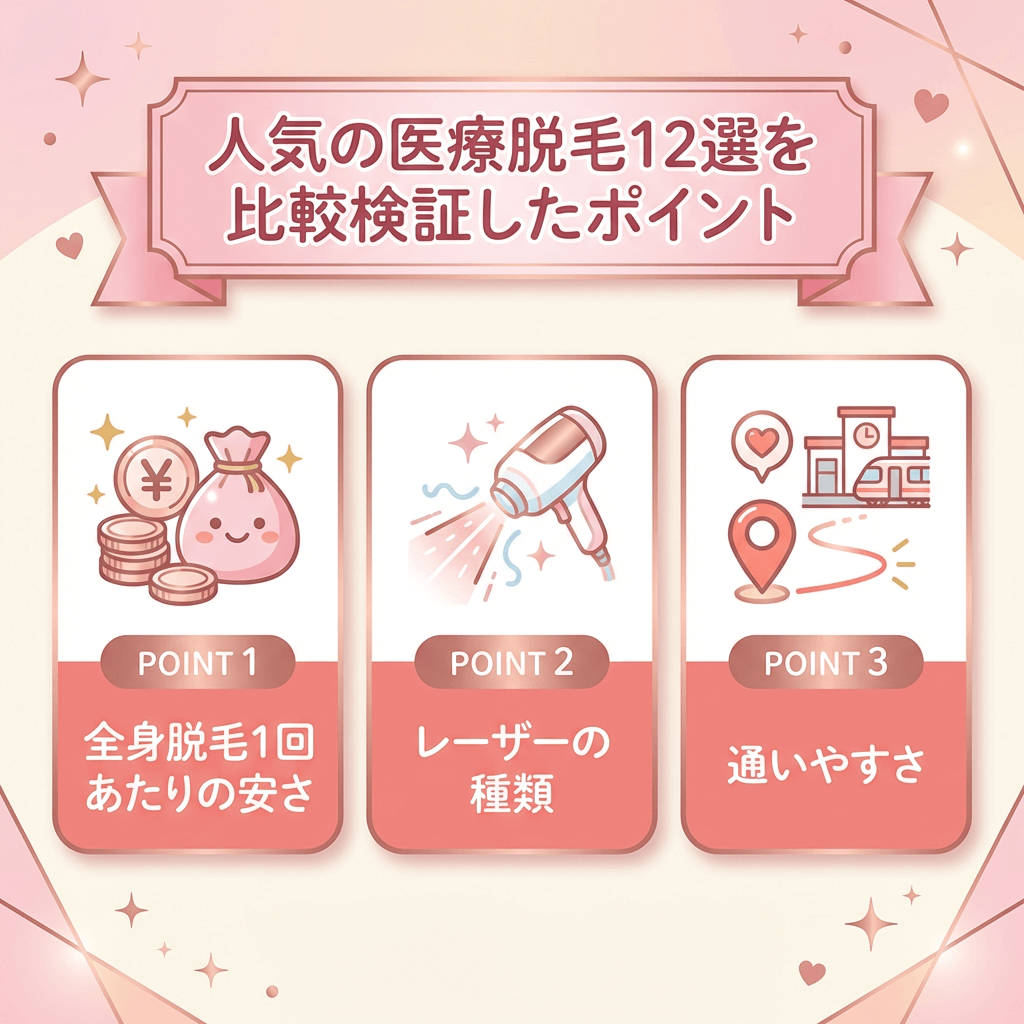 人気の医療脱毛12選を比較検証したポイント