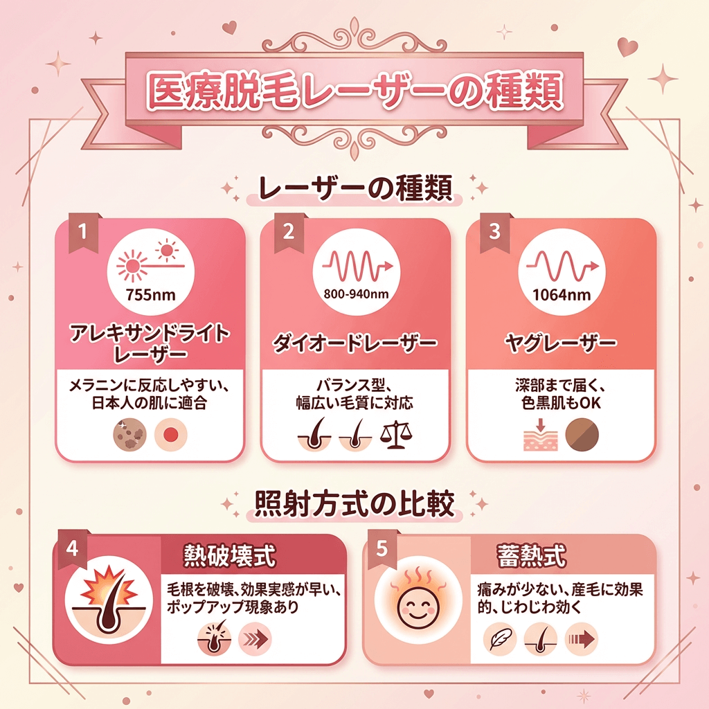 熱破壊式と蓄熱式が両方照射できる機械がある 