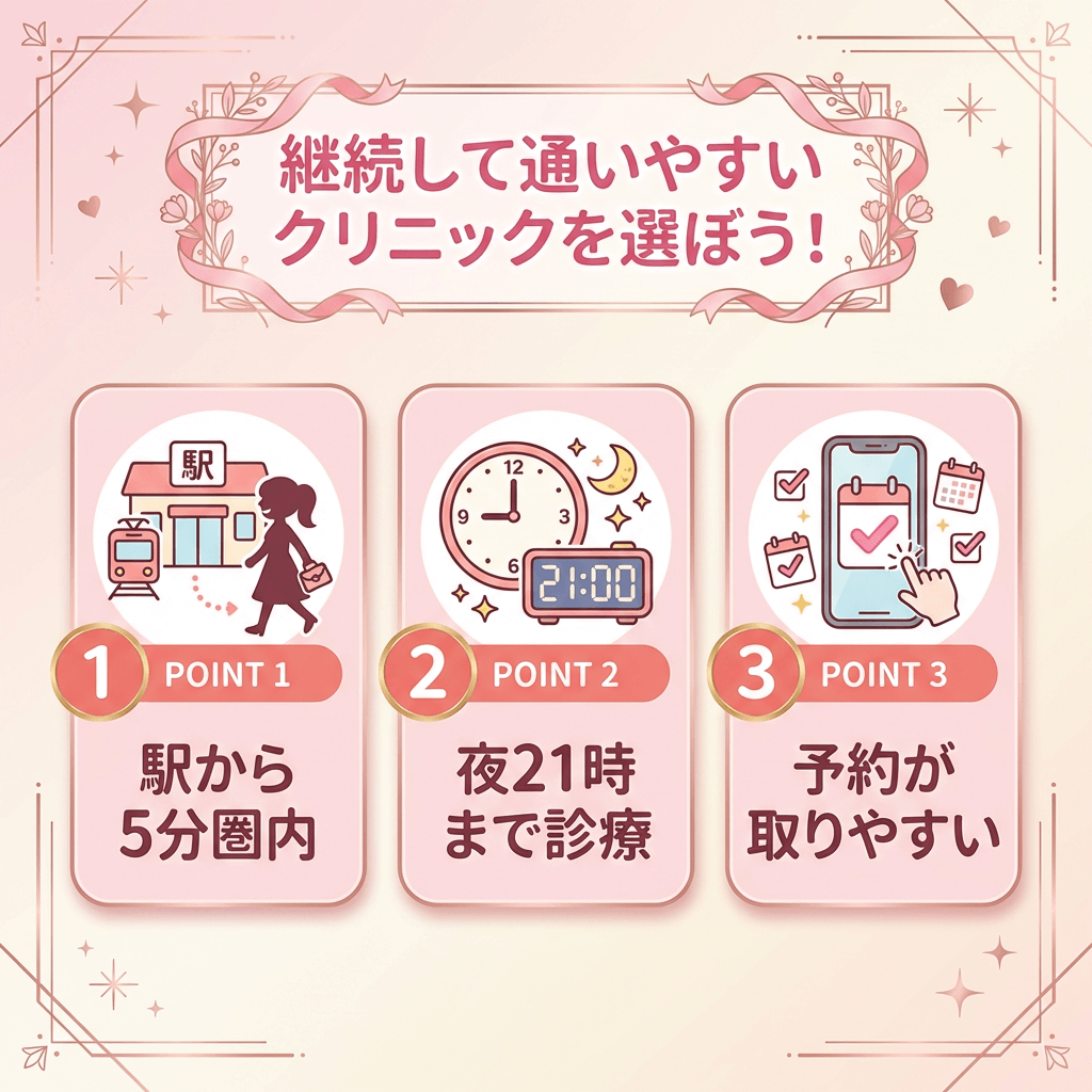 継続して通いやすいクリニックを選ぼう