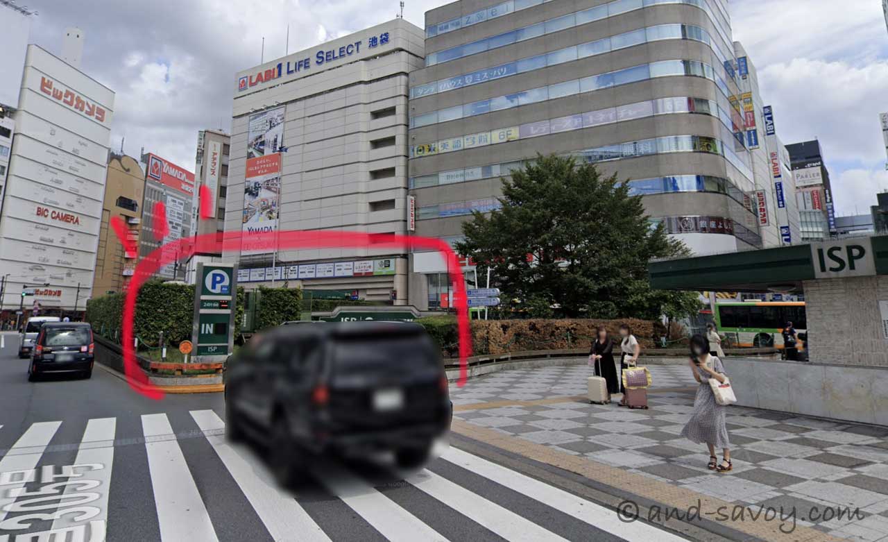 湘南美容クリニック池袋東口院近くの駐車場